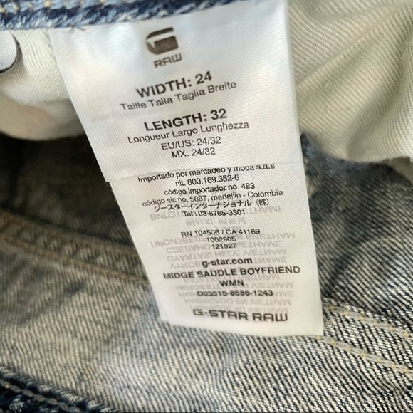 G-STAR  BOYFRIEND MEDIUM BLUE WASHED JEANS -24 - Picture 9 of 16